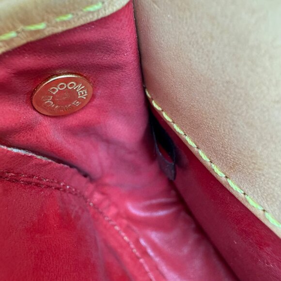 Y2K Dooney & Bourke Denim Signature Monogram Tan Leather Wristlet 7" Tan Removab - Picture 5 of 9